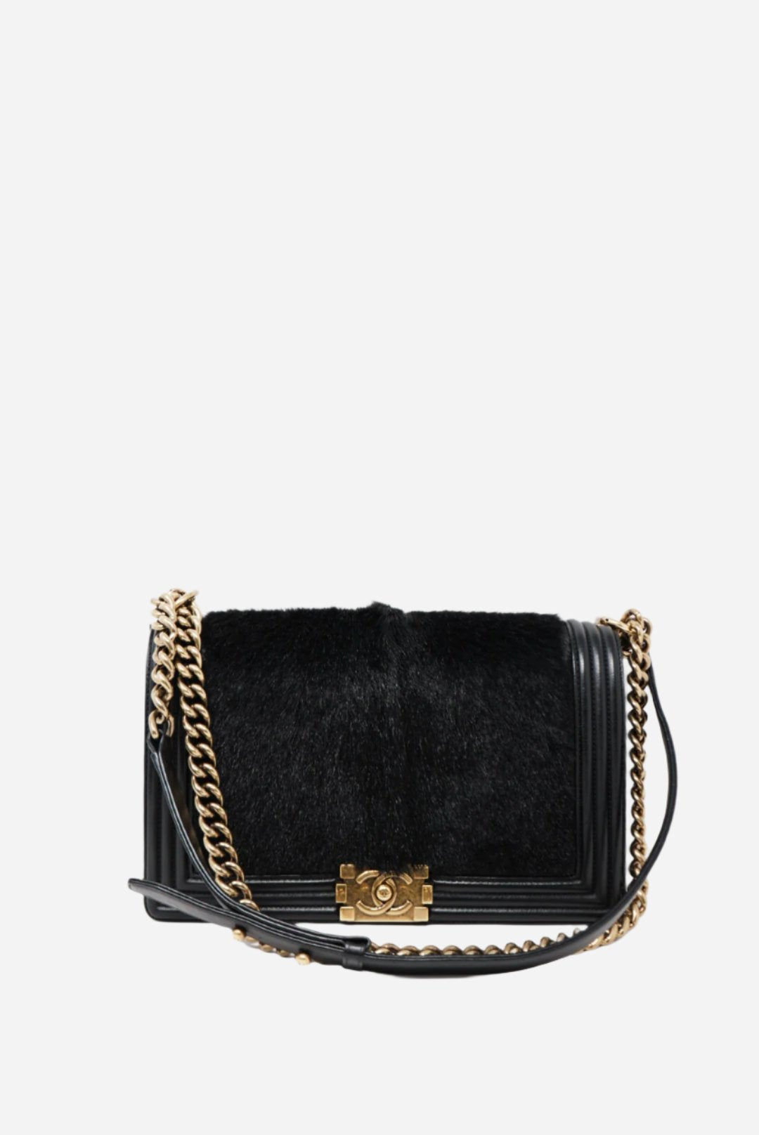 CHANEL Goat Hair Medium Boy Flap Bag