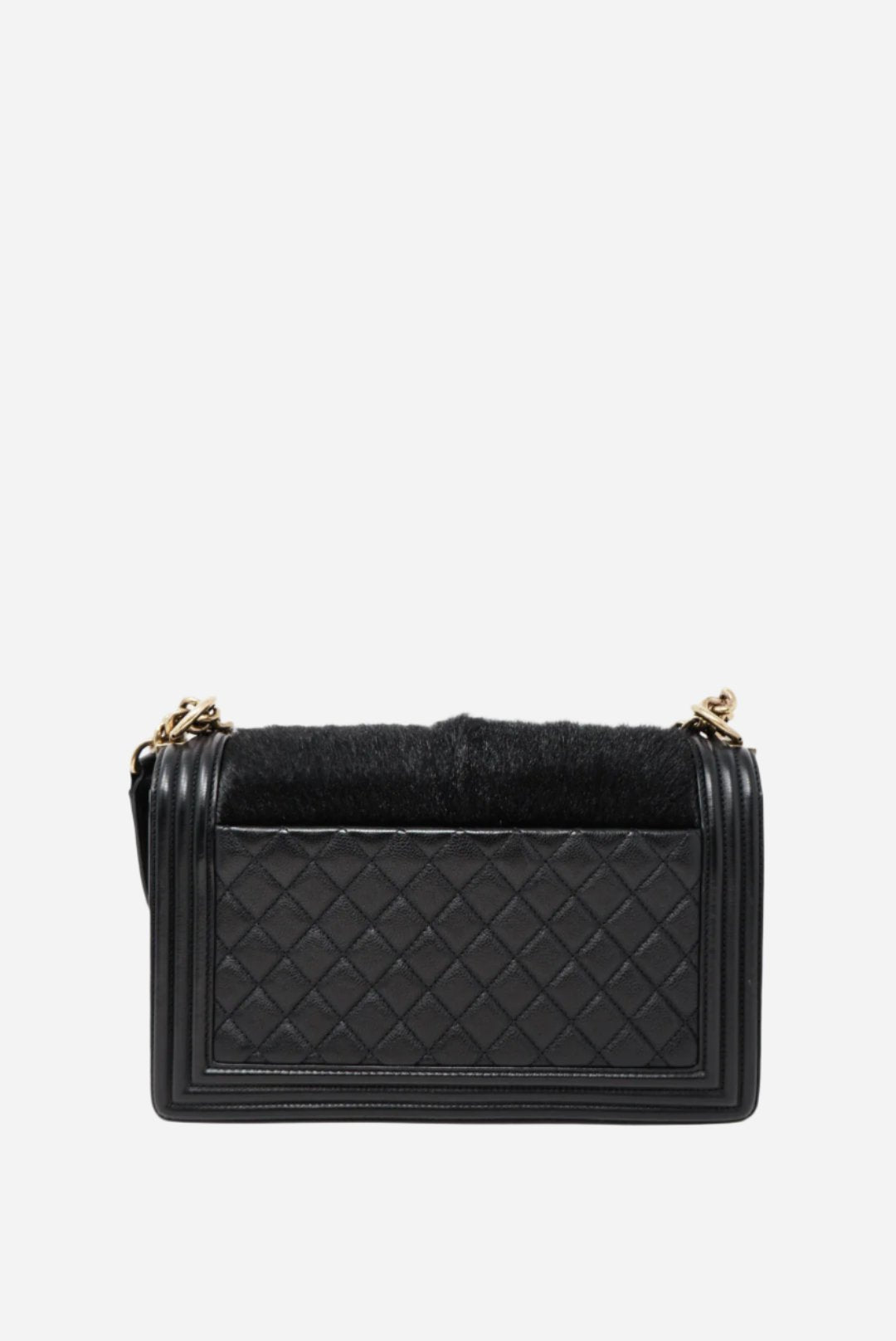 Pre-Owned CHANEL Goat Hair Medium Boy Flap Bag