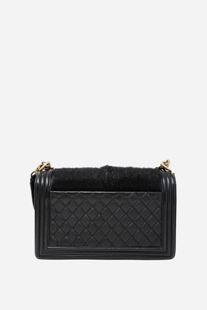 Pre-Owned CHANEL Goat Hair Medium Boy Flap Bag
