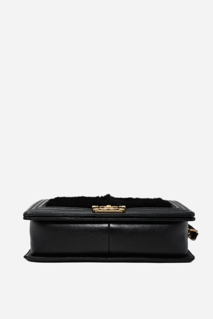 Pre-Owned CHANEL Goat Hair Medium Boy Flap Bag