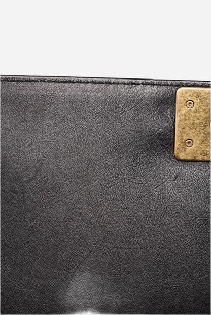 Pre-Owned CHANEL Goat Hair Medium Boy Flap Bag