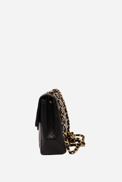 Pre-Owned CHANEL Black Lambskin Mini Square 1991-1994 refurbished