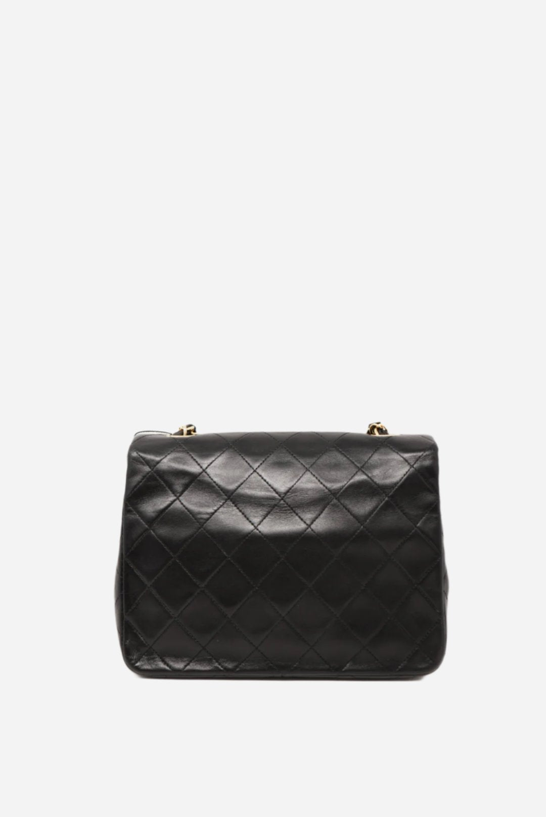 Pre-Owned CHANEL Black Lambskin Mini Square 1991-1994 refurbished