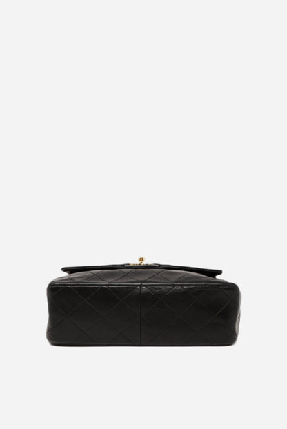 Pre-Owned CHANEL Black Lambskin Mini Square 1991-1994 refurbished