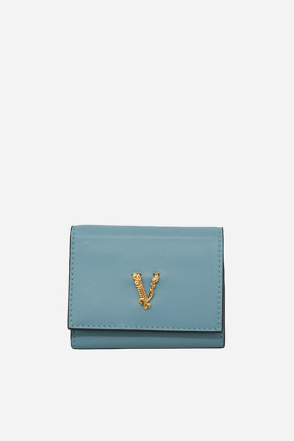 Versace Blue Compact Wallet