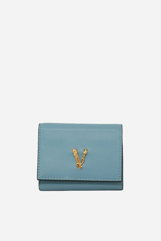 Versace Blue Compact Wallet