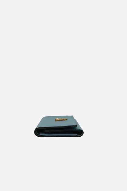 Versace Blue Compact Wallet