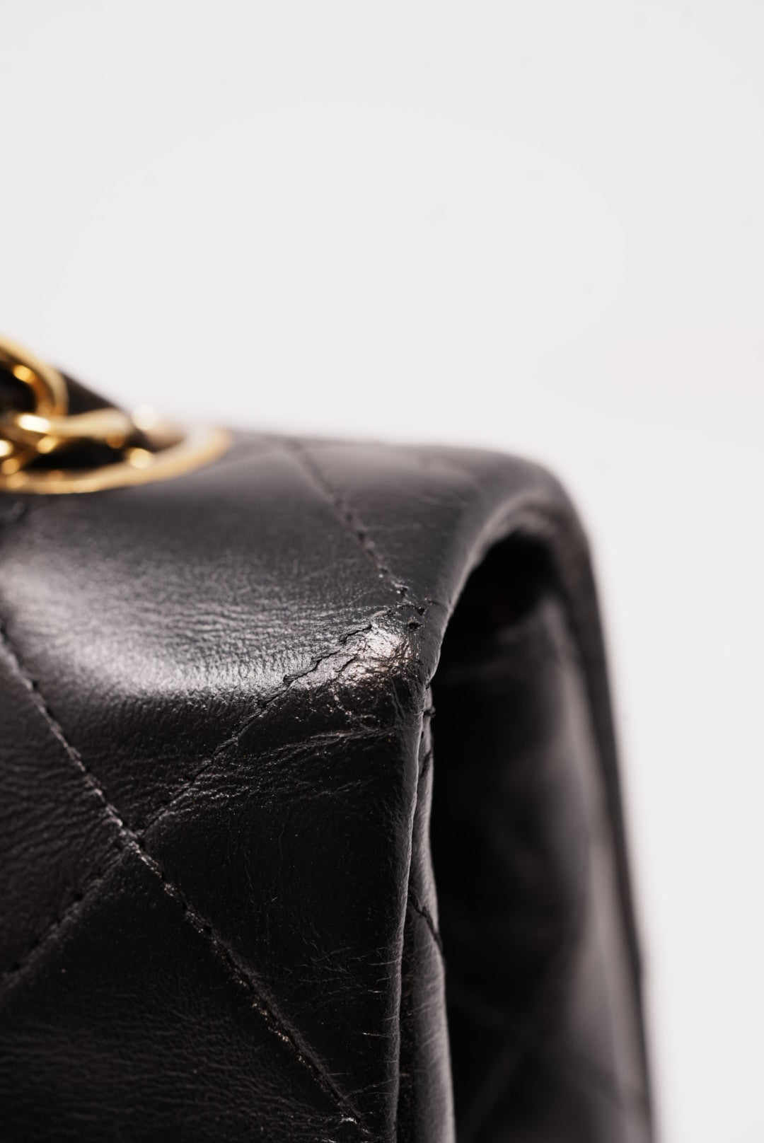 Pre-Owned CHANEL Black Lambskin Mini Square 1991-1994 refurbished