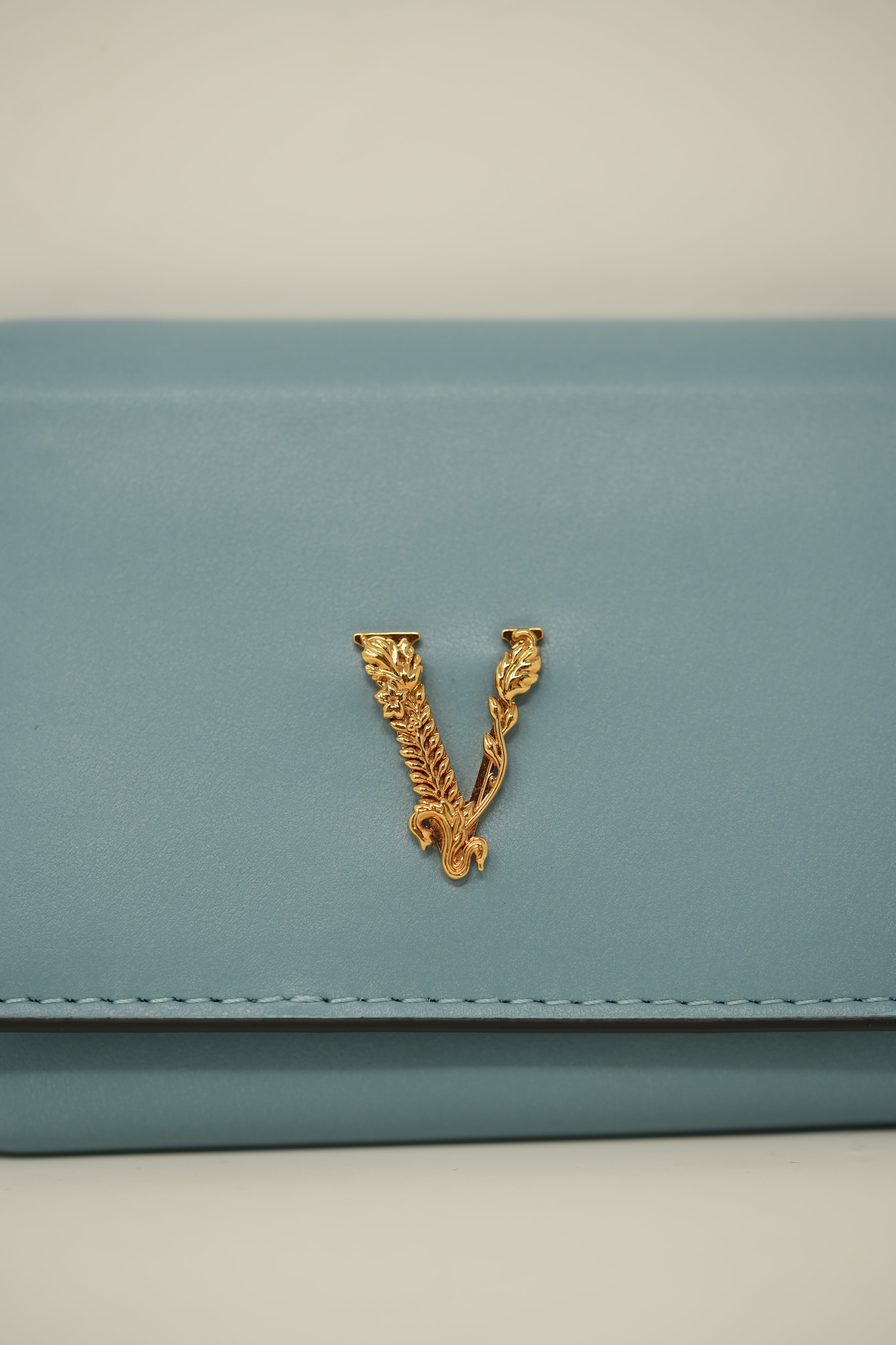 Versace Blue Compact Wallet