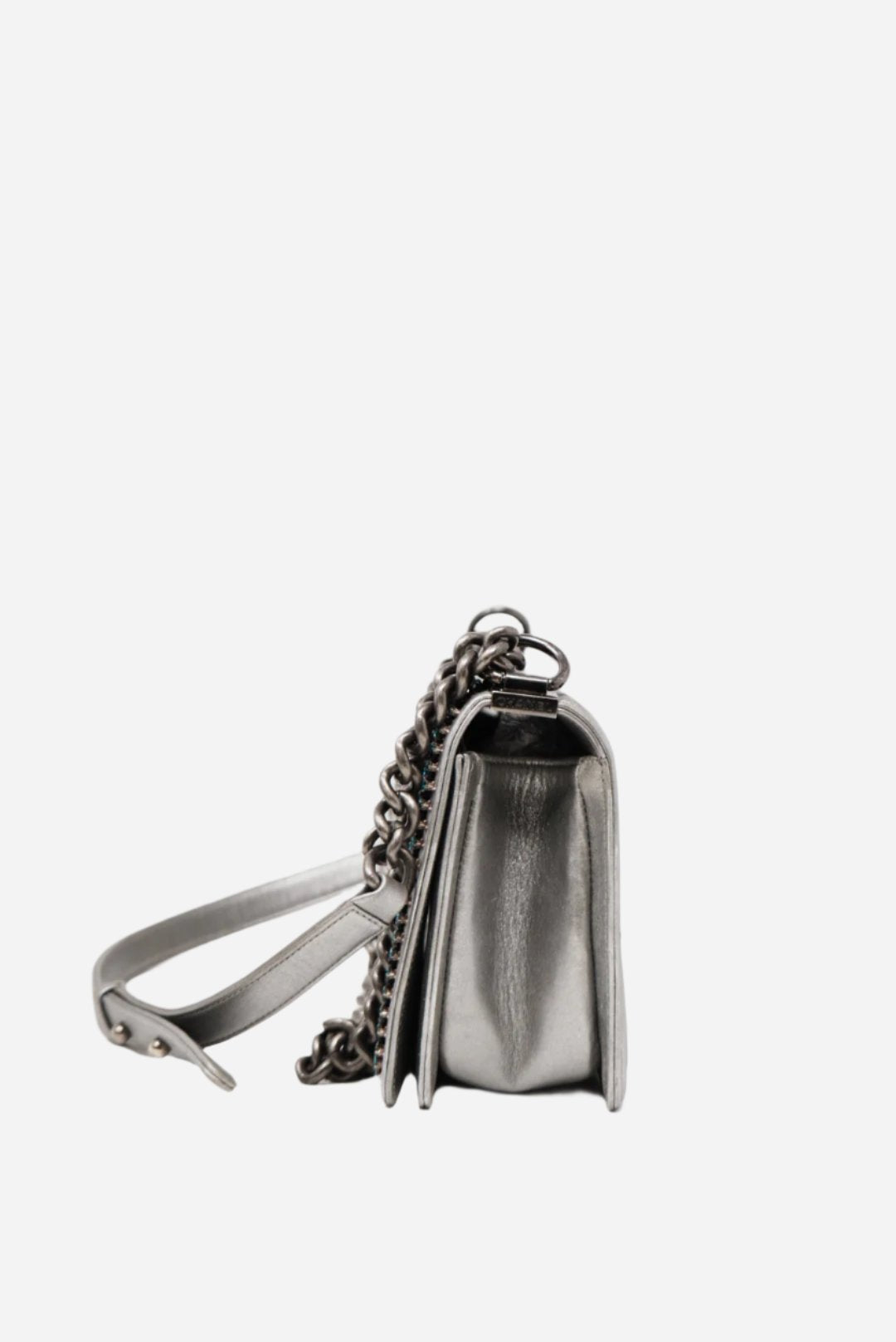 Pre-Owned Chanel Metallic Lambskin Medium Boy Flap 2014-2015