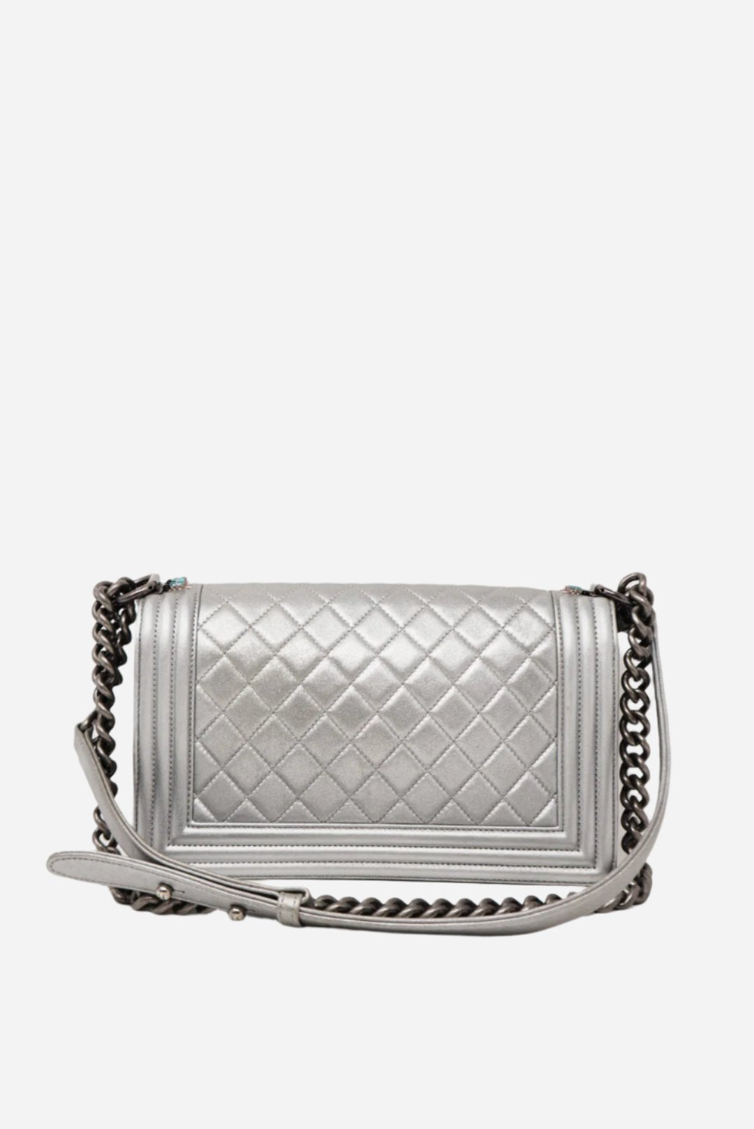 Pre-Owned Chanel Metallic Lambskin Medium Boy Flap 2014-2015
