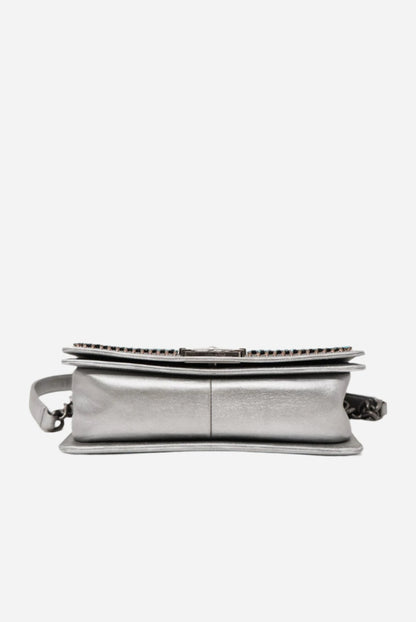 Pre-Owned Chanel Metallic Lambskin Medium Boy Flap 2014-2015