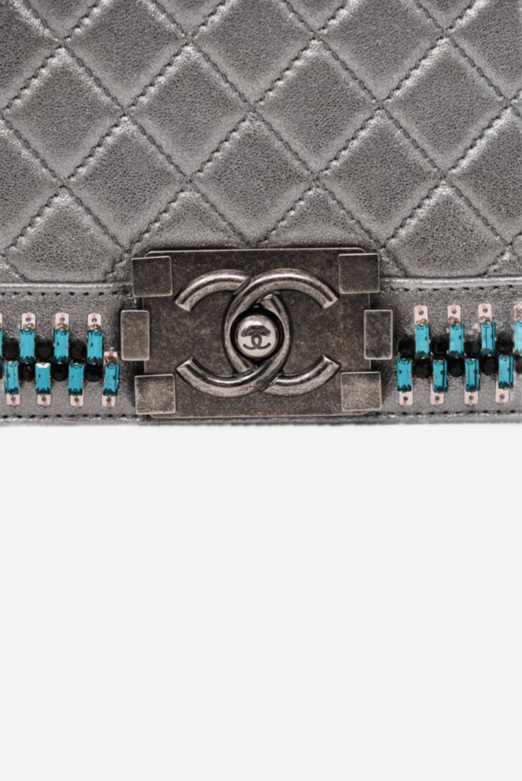 Pre-Owned Chanel Metallic Lambskin Medium Boy Flap 2014-2015