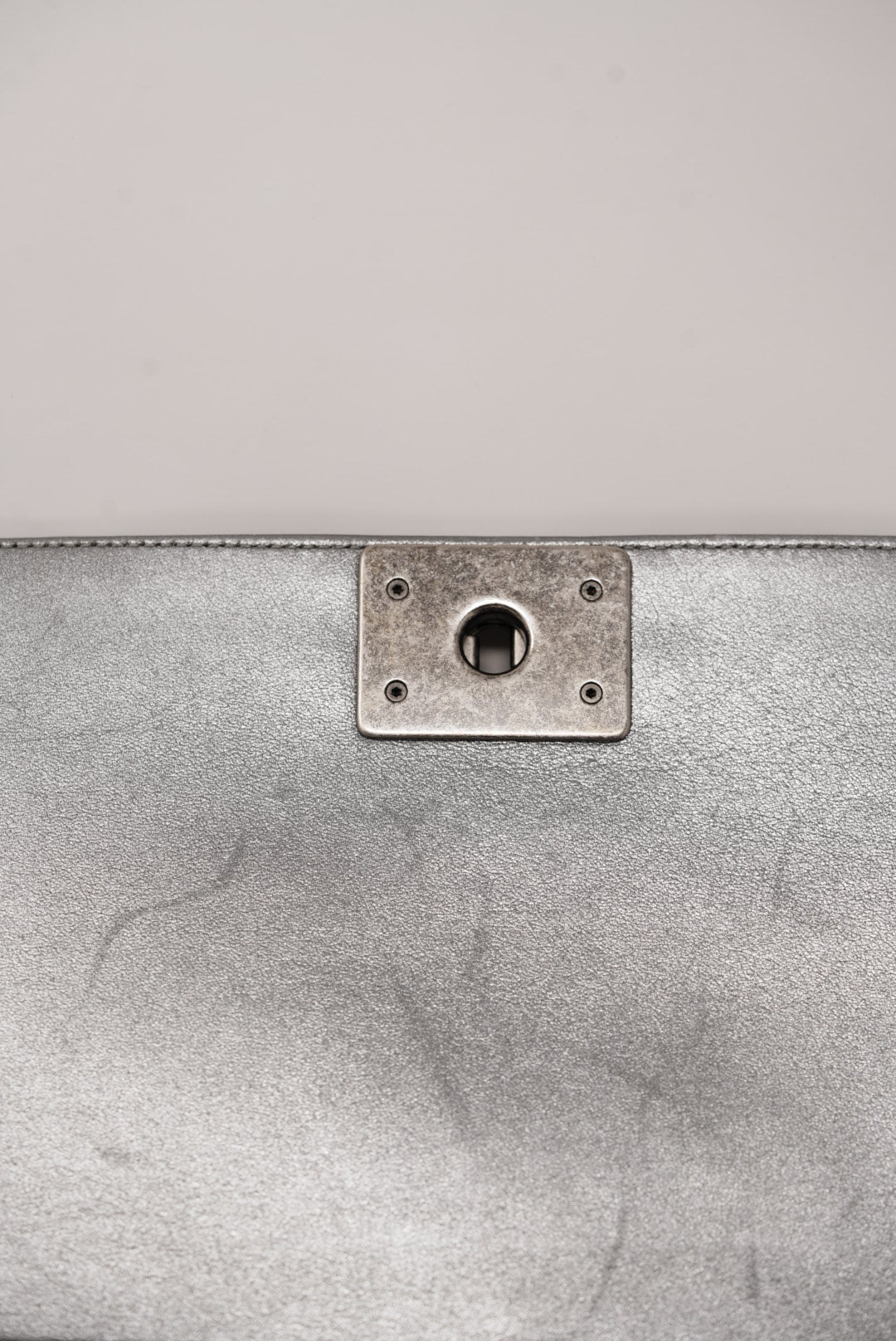 Pre-Owned Chanel Metallic Lambskin Medium Boy Flap 2014-2015