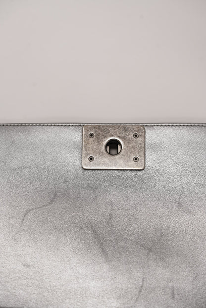 Pre-Owned Chanel Metallic Lambskin Medium Boy Flap 2014-2015