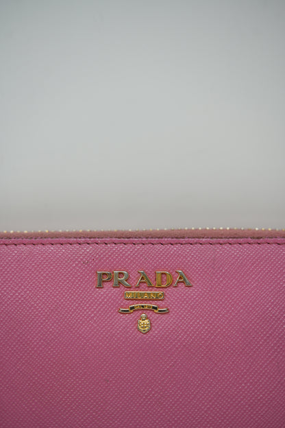 Prada Saffiano Long Zipped Wallet