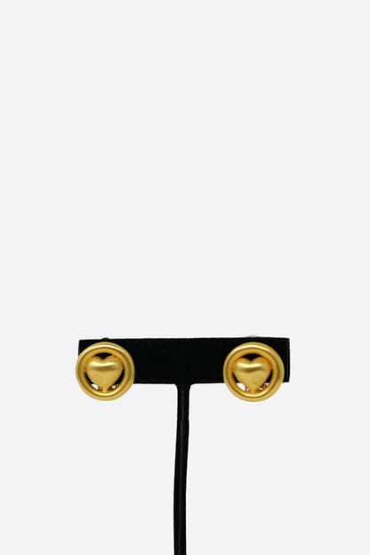 Givenchy Round Heart Earrings Clip-On