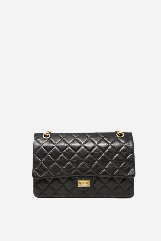 Pre-Owned Chanel Large 2.55 Handbag Black 2013-2014