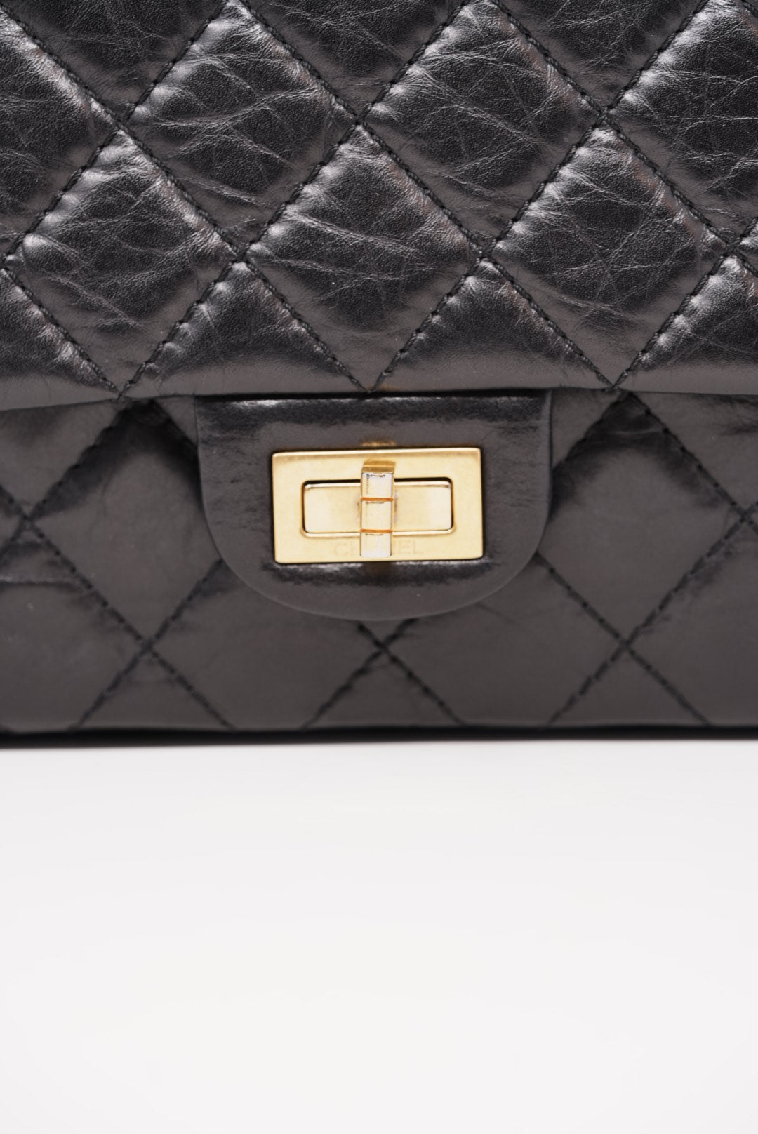 Pre-Owned Chanel Large 2.55 Handbag Black 2013-2014