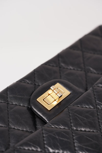 Pre-Owned Chanel Large 2.55 Handbag Black 2013-2014