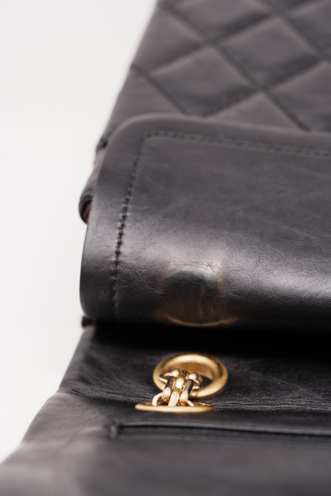 Pre-Owned Chanel Large 2.55 Handbag Black 2013-2014
