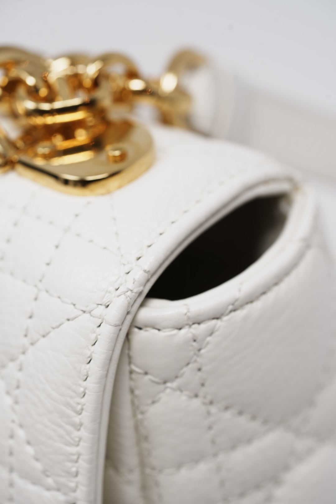 Dior White Medium Caro Bag 2021
