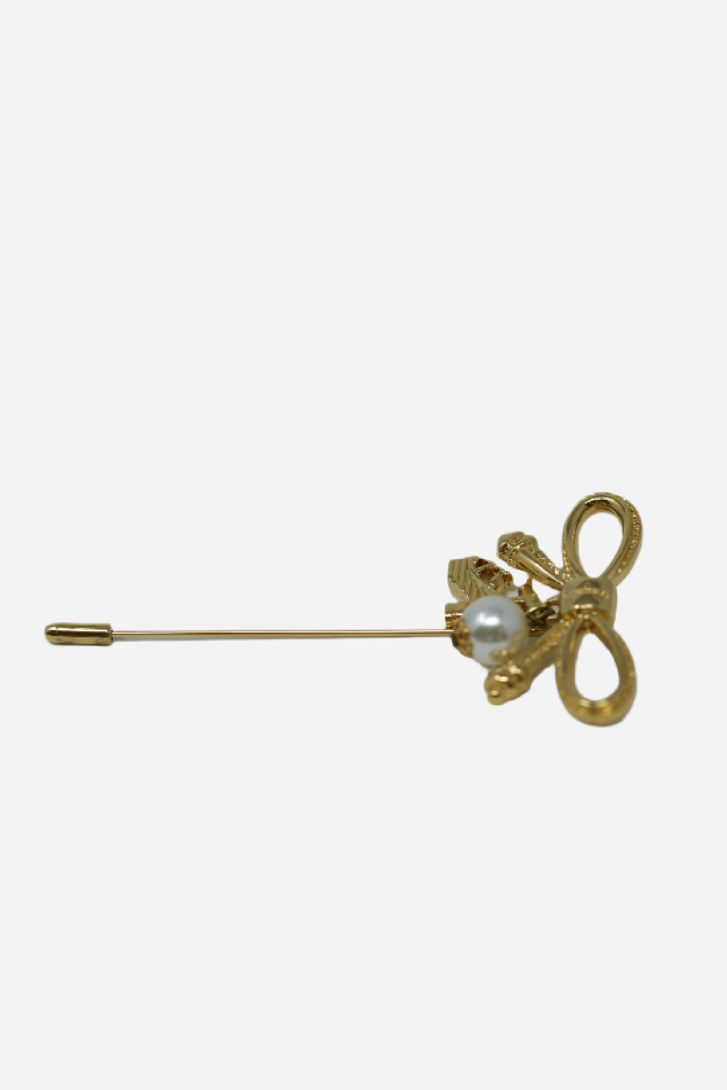 Ferragamo Bowtie Pearl Brooch