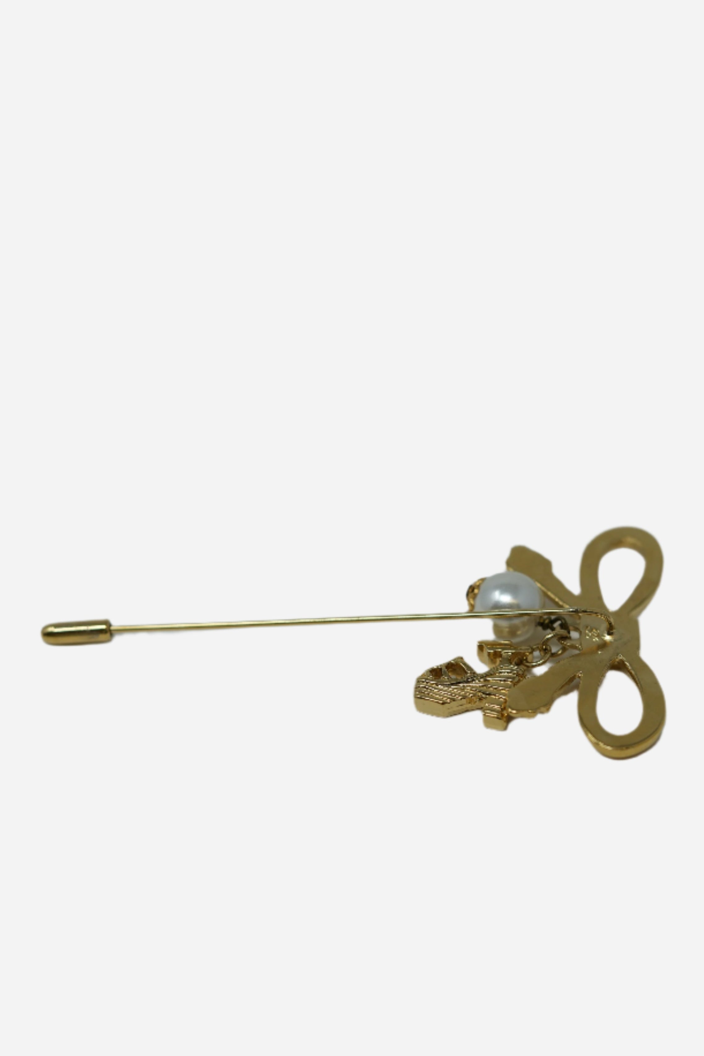 Ferragamo Bowtie Pearl Brooch