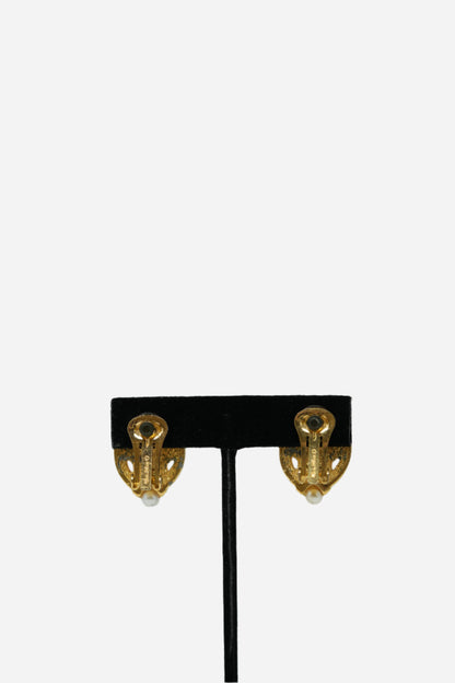 Dior Faux Pearl Earrings Clip-on