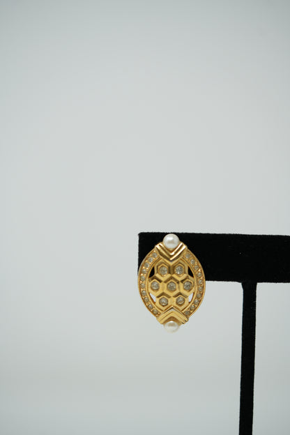 Dior Faux Pearl Earrings Clip-on