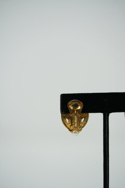 Dior Faux Pearl Earrings Clip-on