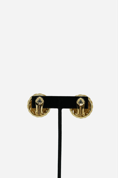 Dior Faux Pearl Button Earrings