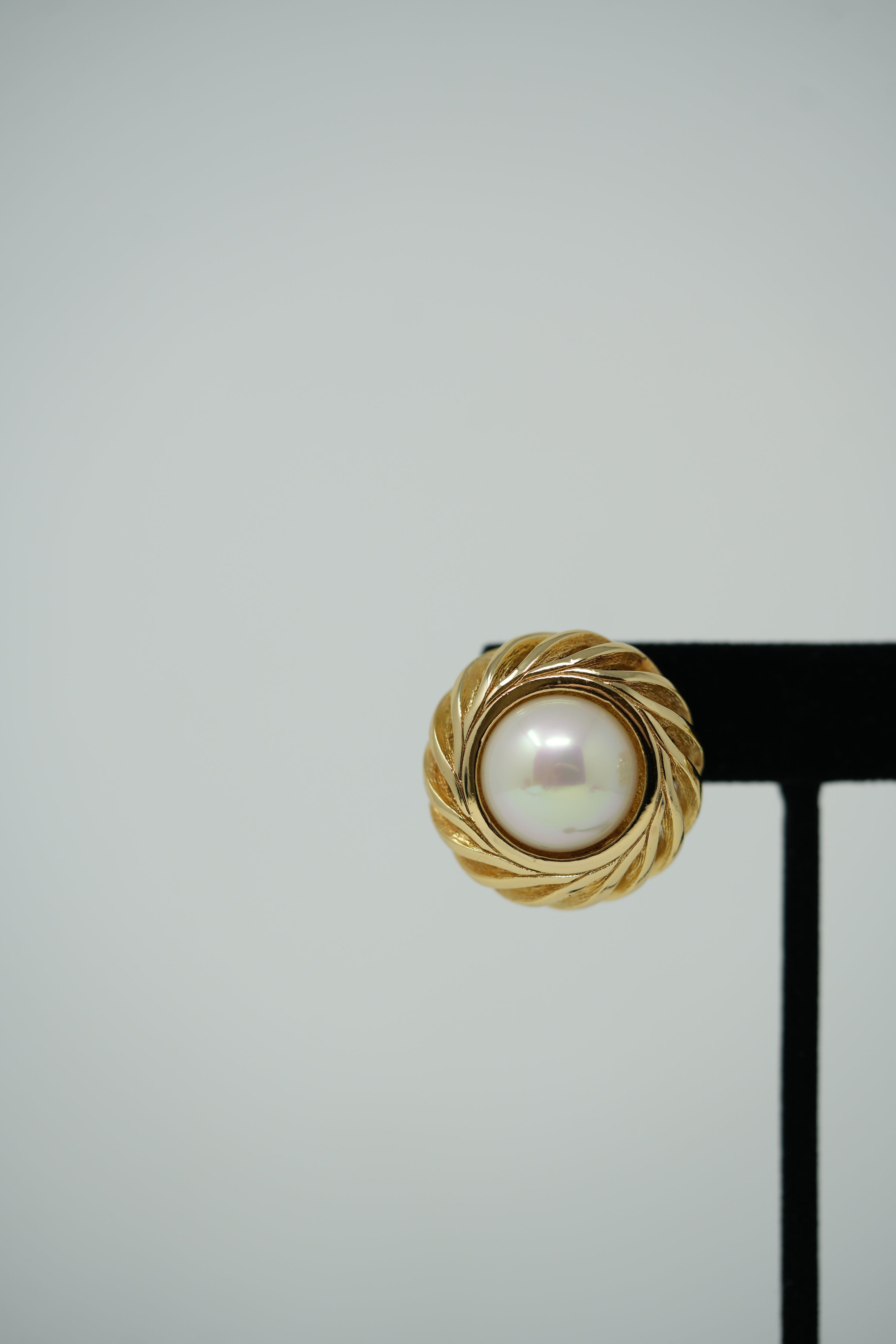 Dior Faux Pearl Button Earrings