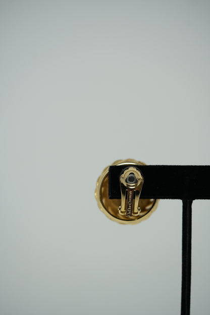 Dior Faux Pearl Button Earrings
