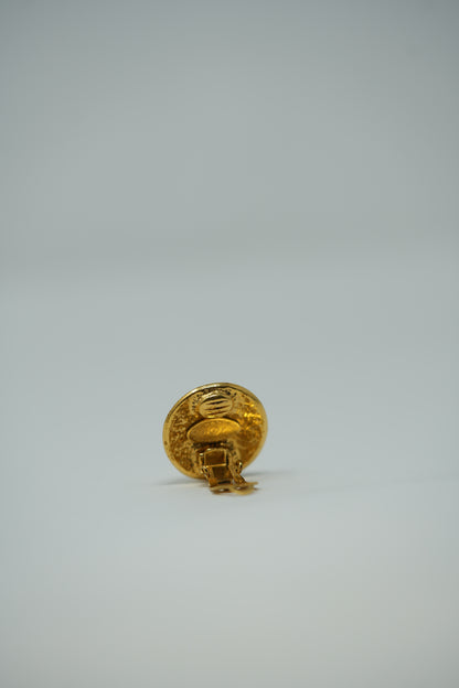 Pre-owned Chanel CC Button Earrings 1994