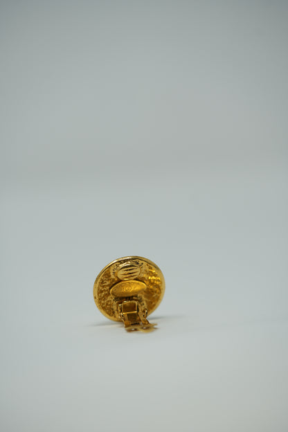 Pre-owned Chanel CC Button Earrings 1994