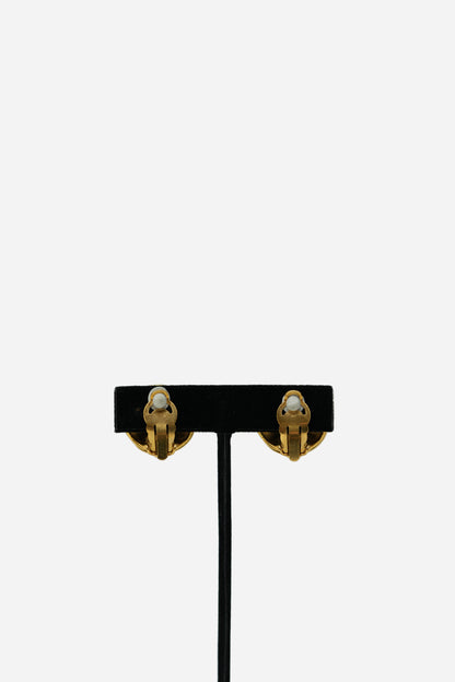 Pre-owned Chanel 1994 CC Button Earrings