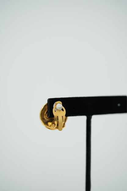 Pre-owned Chanel 1994 CC Button Earrings