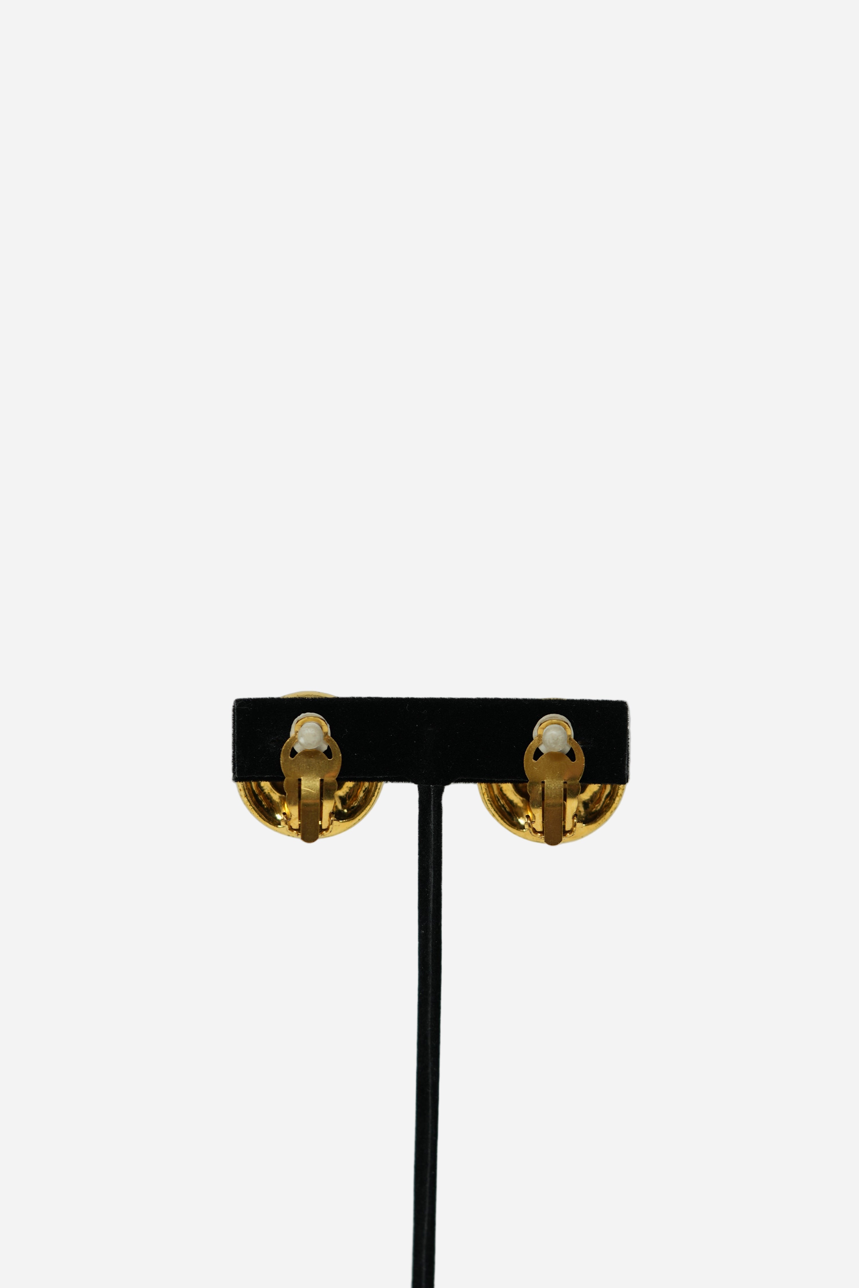 Pre-owned Chanel Round CC Earrings Clip-on 1993
