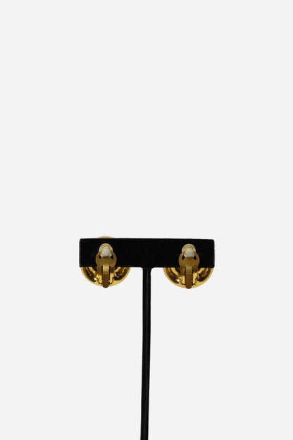 Pre-owned Chanel Round CC Earrings Clip-on 1993