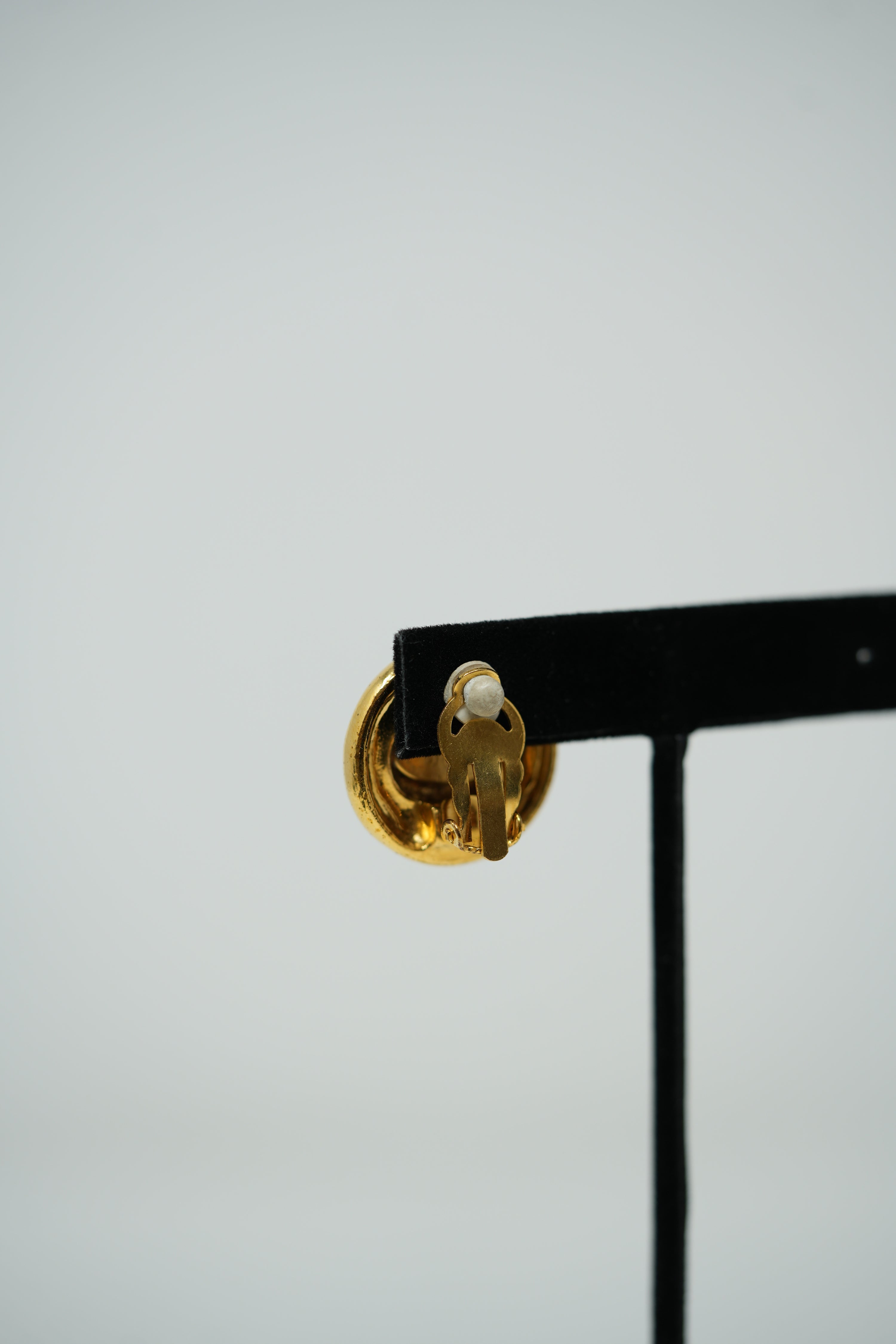 Pre-owned Chanel Round CC Earrings Clip-on 1993