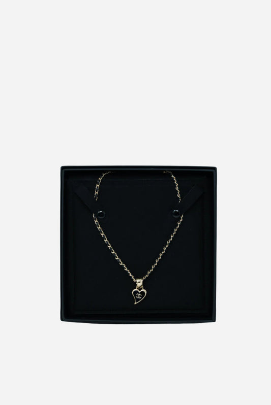 Pre-Owned Chanel Heart CC Necklace