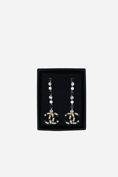 Pre-Owned Chanel CC Rhinestone Faux Pearl drop 2020