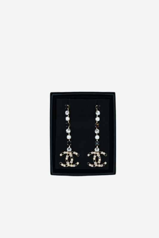 Pre-Owned Chanel CC Rhinestone Faux Pearl drop 2020