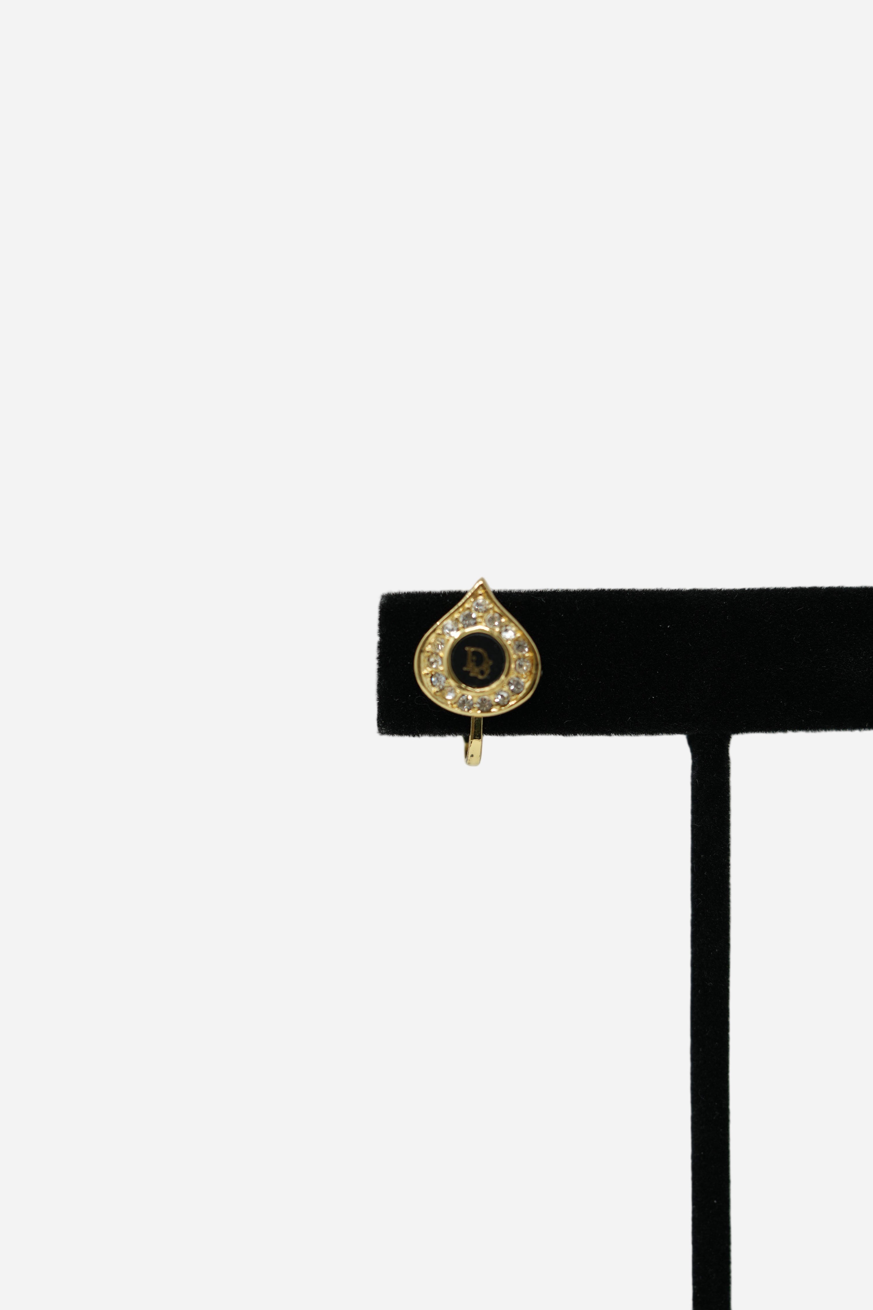 Dior Heart Rhinestone Earring Clip-on