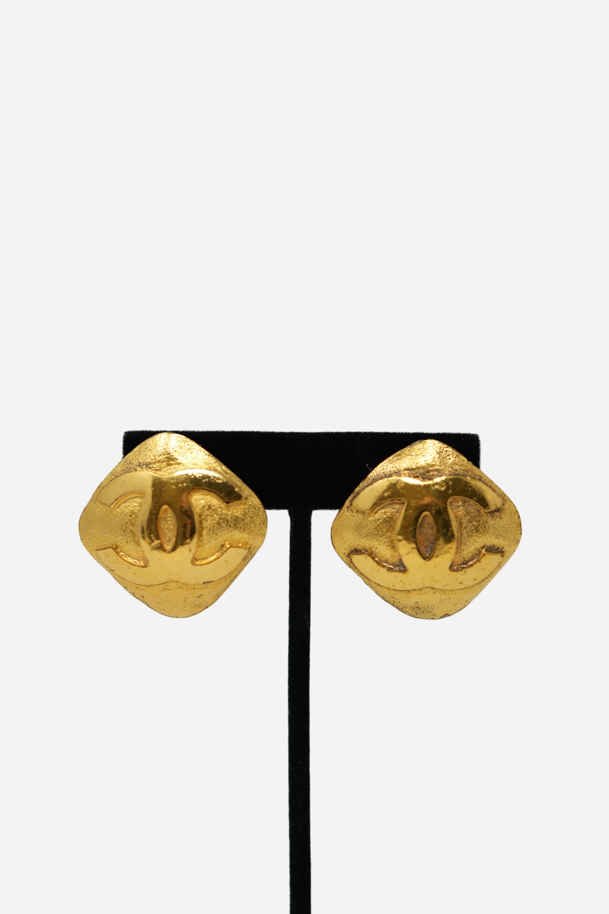 Pre-owned Chanel Vintage Rhombus CC Earrings