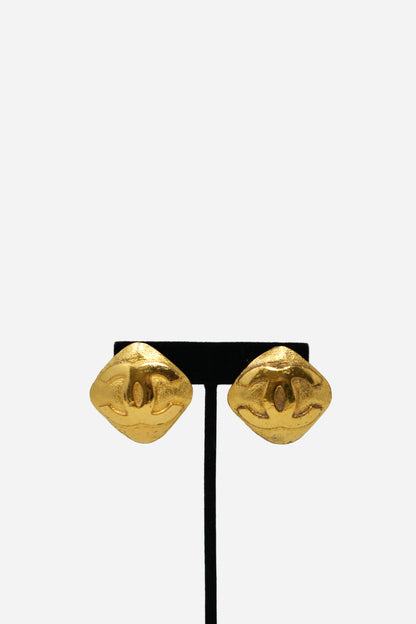 Pre-owned Chanel Vintage Rhombus CC Earrings