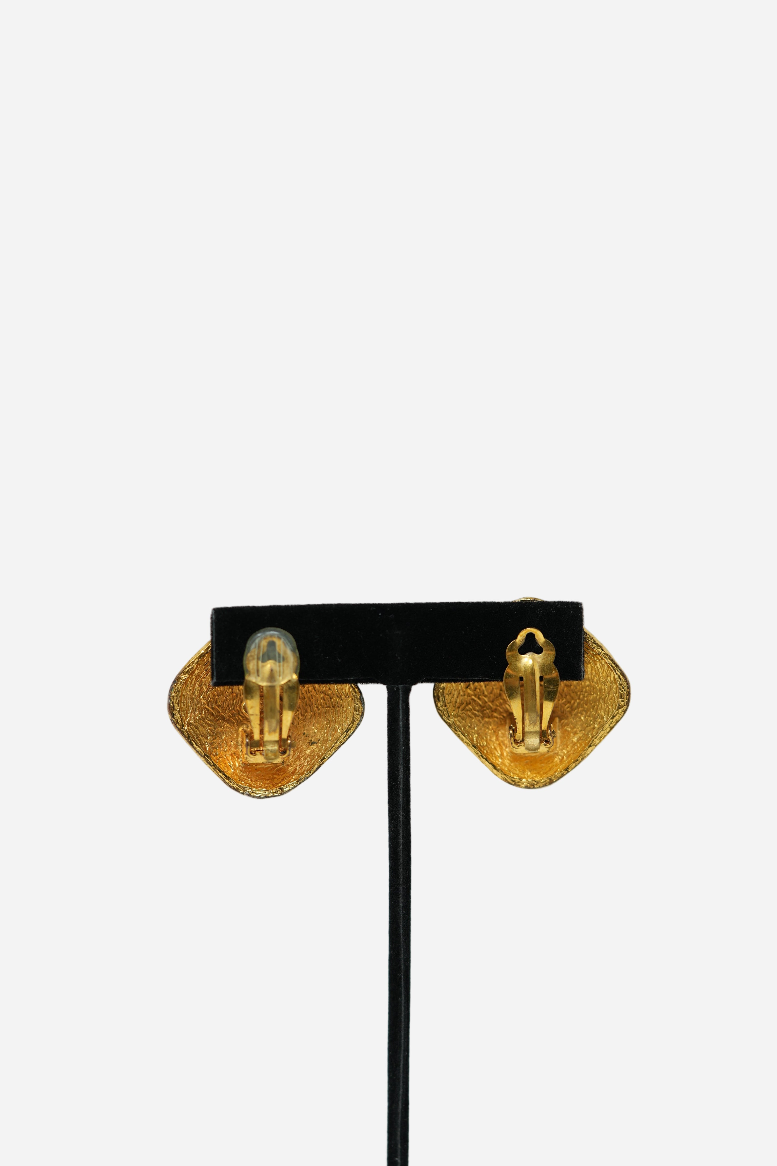 Pre-owned Chanel Vintage Rhombus CC Earrings