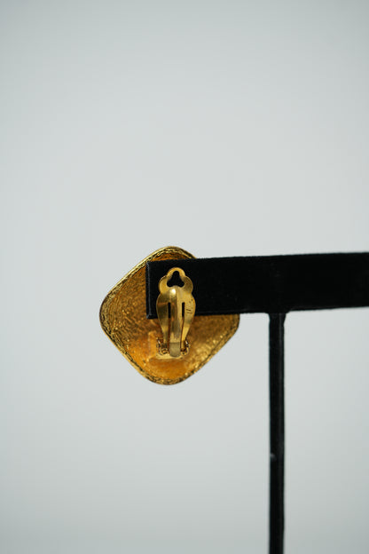 Pre-owned Chanel Vintage Rhombus CC Earrings
