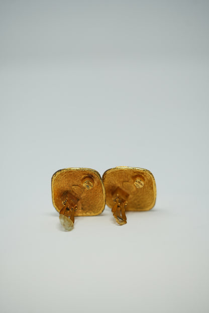 Pre-owned Chanel Vintage Rhombus CC Earrings